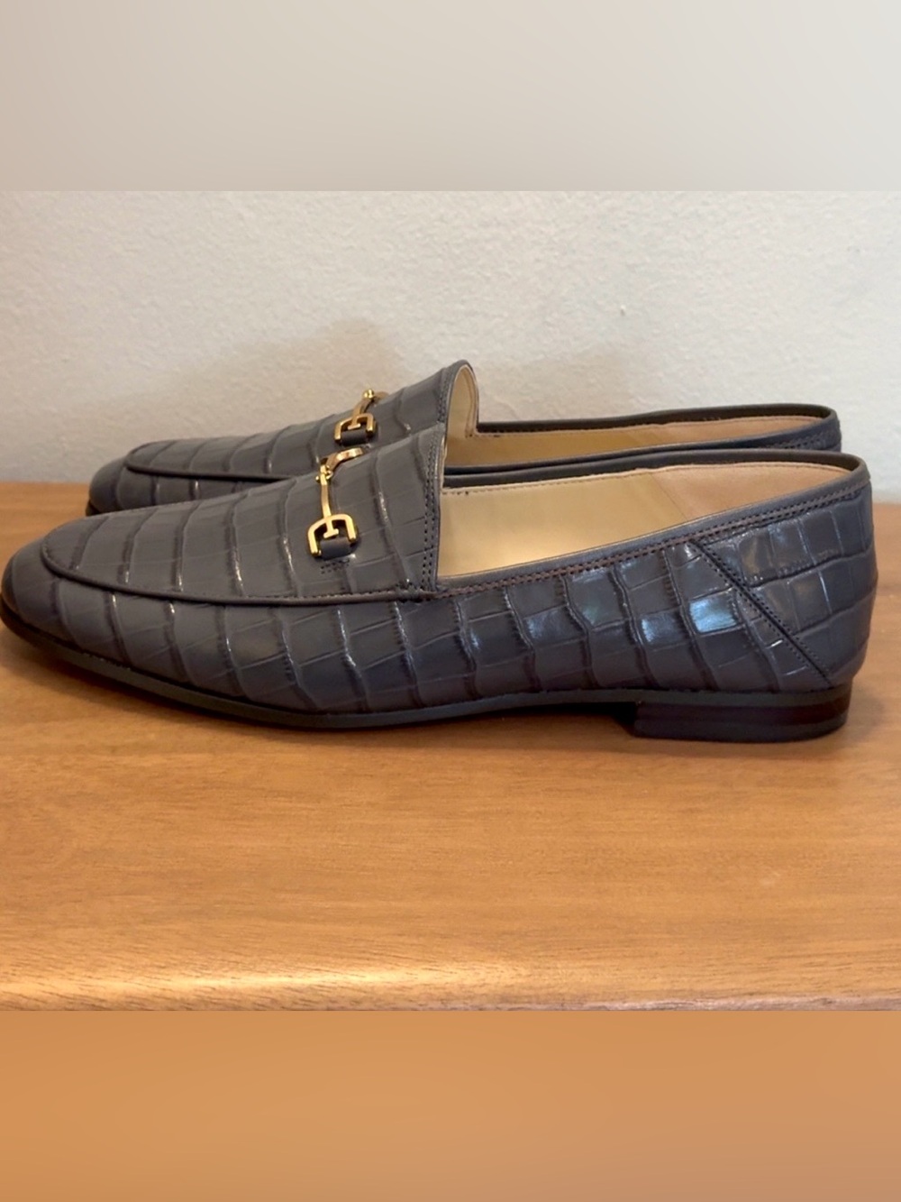 Sam Edelman Loraine Croc Loafers - Slate Blue - Picture 4 of 8